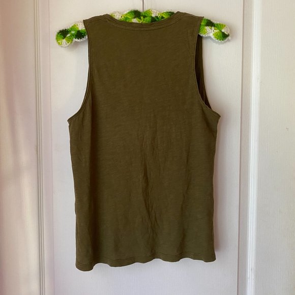 Madewell | V neck Tank Top Olive Green Small - Picture 6 of 6